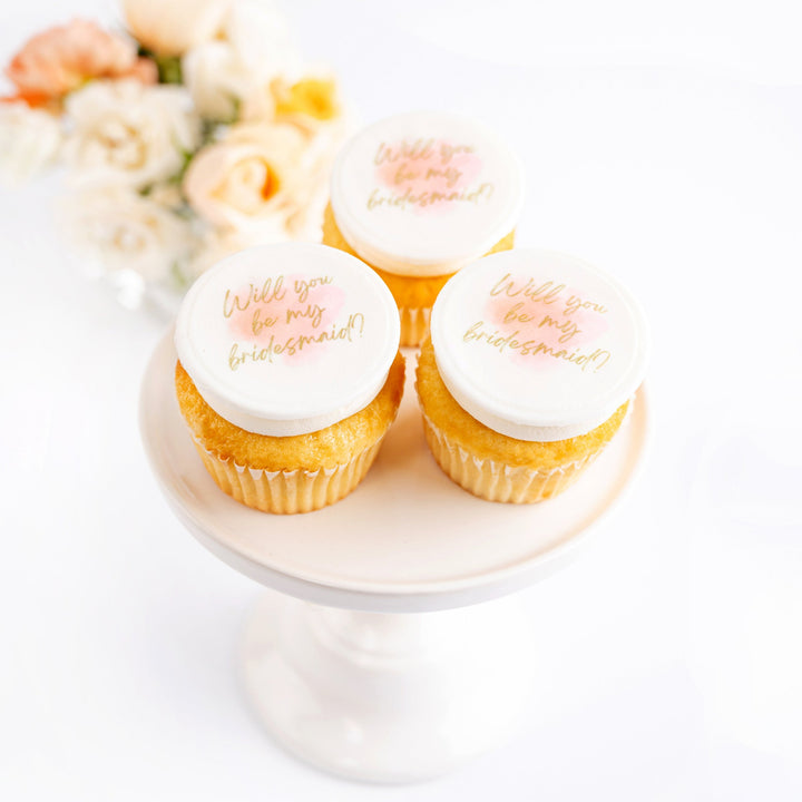 Will You Be My Bridesmaid Custom Cupcakes