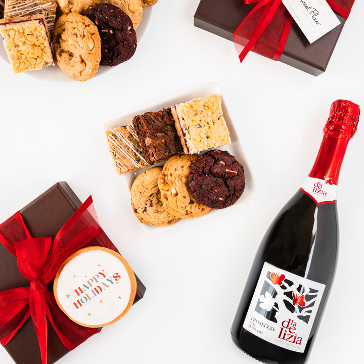 Holiday Cookie Gift Box with Prosecco