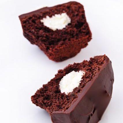 open face chocolate cupcake